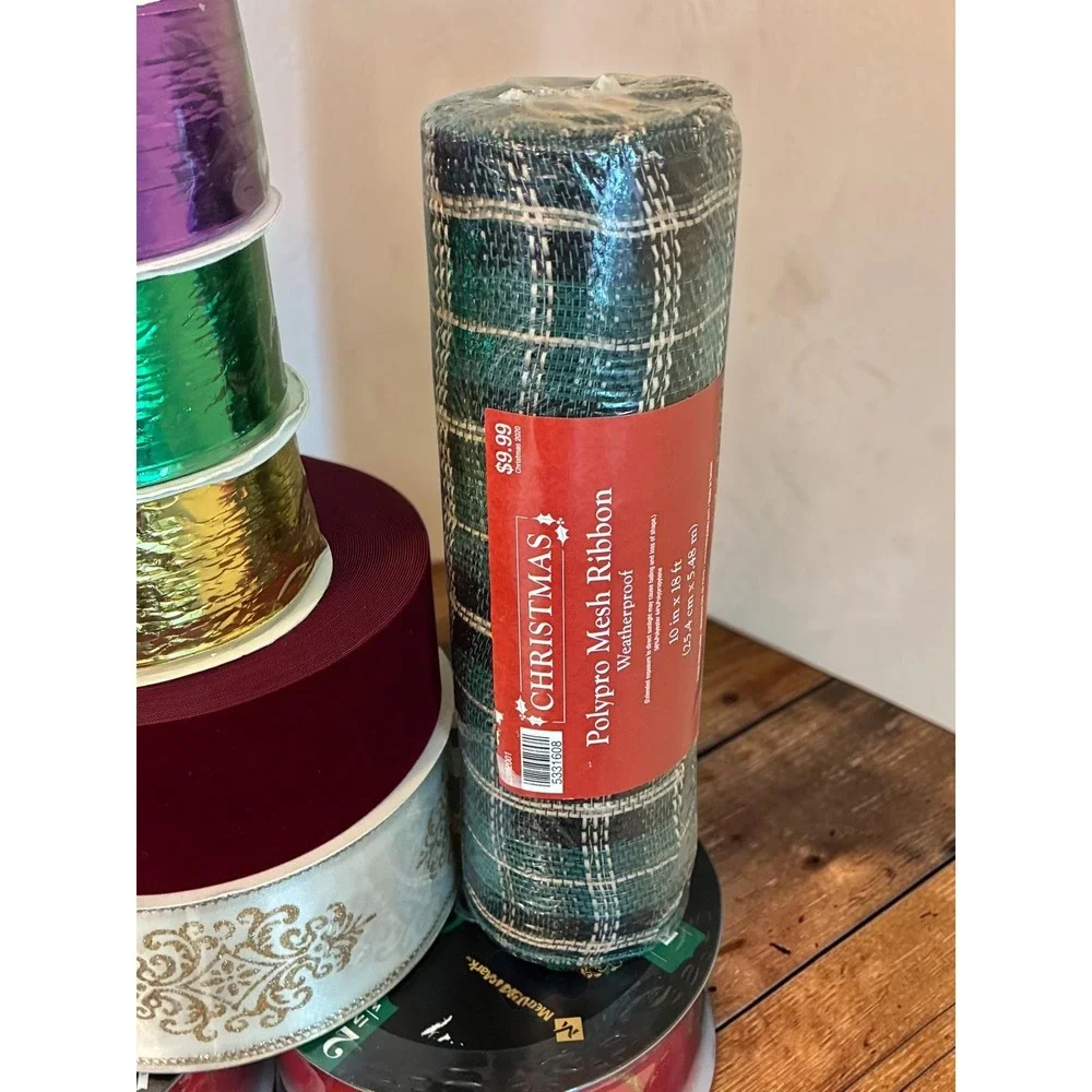 Various Wire-Edged Ribbon Different Sizes and Colors Christmas Lot Holiday Craft